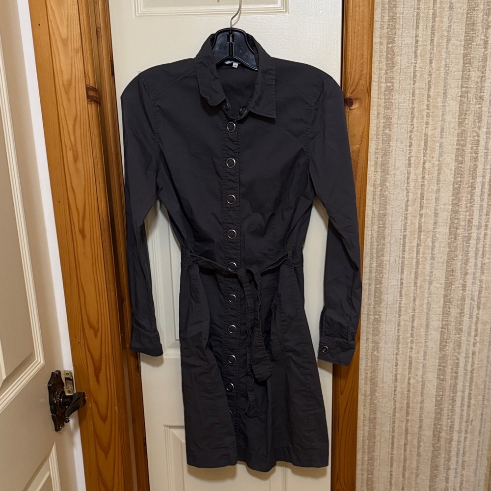 Sophisticated Charcoal Long Sleeve Dress
